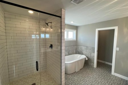 Master bathroom shower and stand alone tub